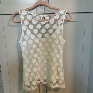 Banana Republic White See Through with under white Blouse